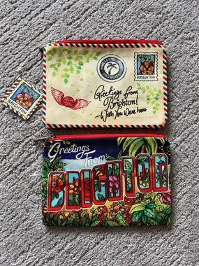 Brighton 'Greetings from Brighton' Double Zip Pouch Set